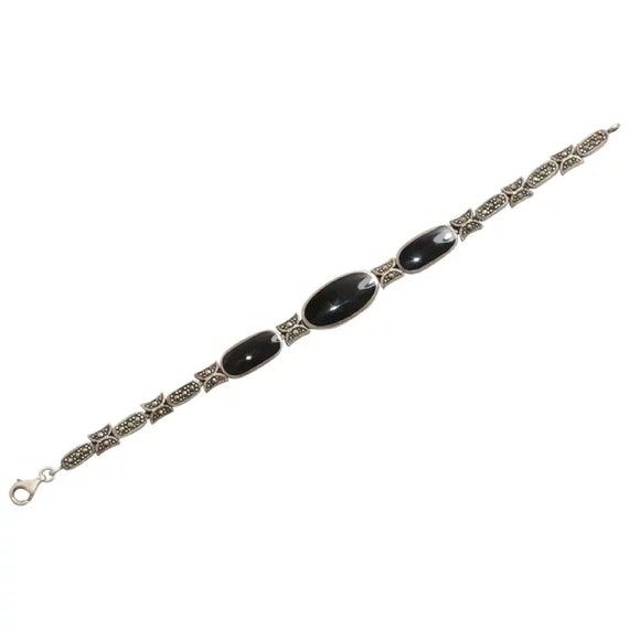 Stunning Sterling Silver Black Onyx Bracelet