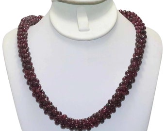 Vintage Garnet Stone Beaded Necklace