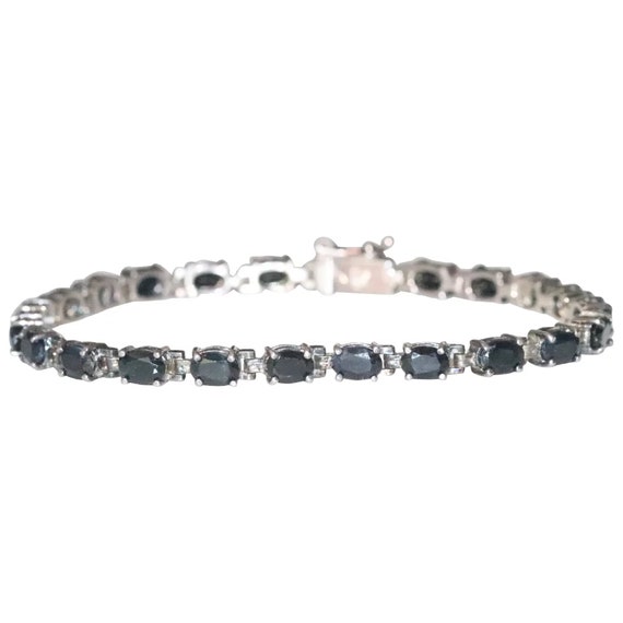 Sterling Silver 4.40 CT Sapphire Tennis Bracelet