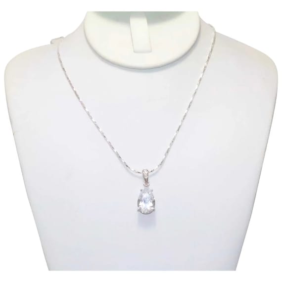 Sterling Silver Cubic Zirconia Necklace - image 1
