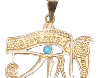 21 K Yellow Gold Ancient Egyptian Eye Pendent