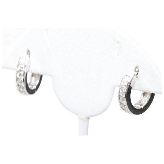 14KT White Gold .80CT Diamond Hoop Earrings