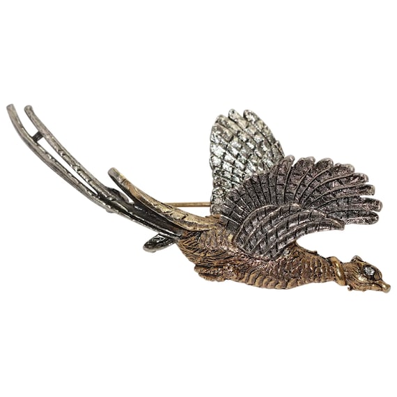 Vintage ART Bird Brooch - image 1