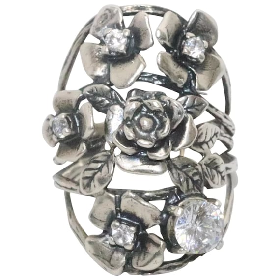 Sterling Silver Cubic Zirconia Ring - image 1