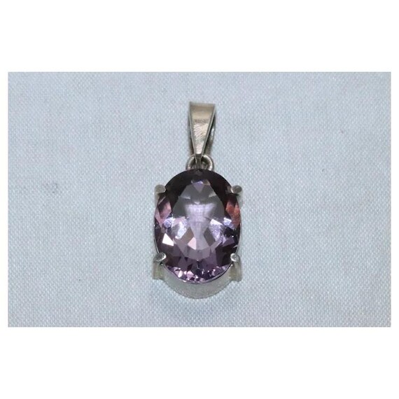 Sterling Silver Amethyst Stone Pendant View 2