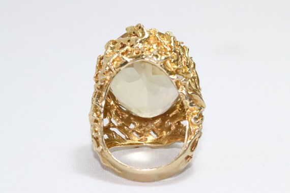 Vintage 18K Yellow Gold Lemon Citrine Ring - image 6