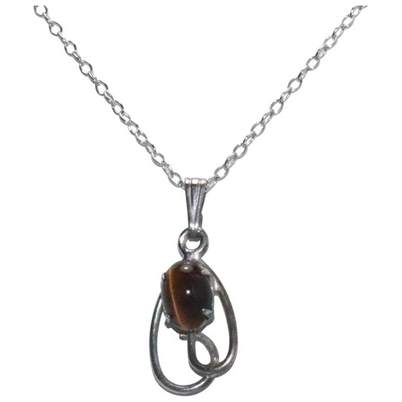 Sterling Silver Tiger Eye Necklace - image 1