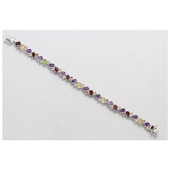 Sterling Silver Multi-Gemstones Bracelet - image 6