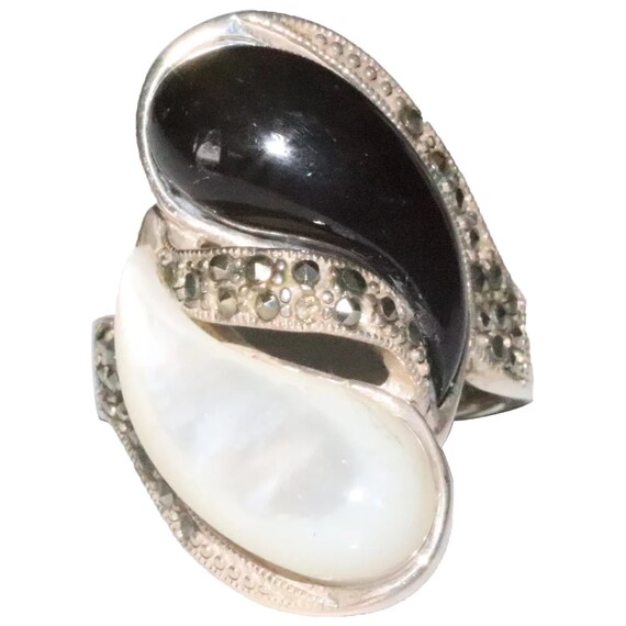 Sterling Silver Tear Drop Mother Of Pearl Onyx Mar