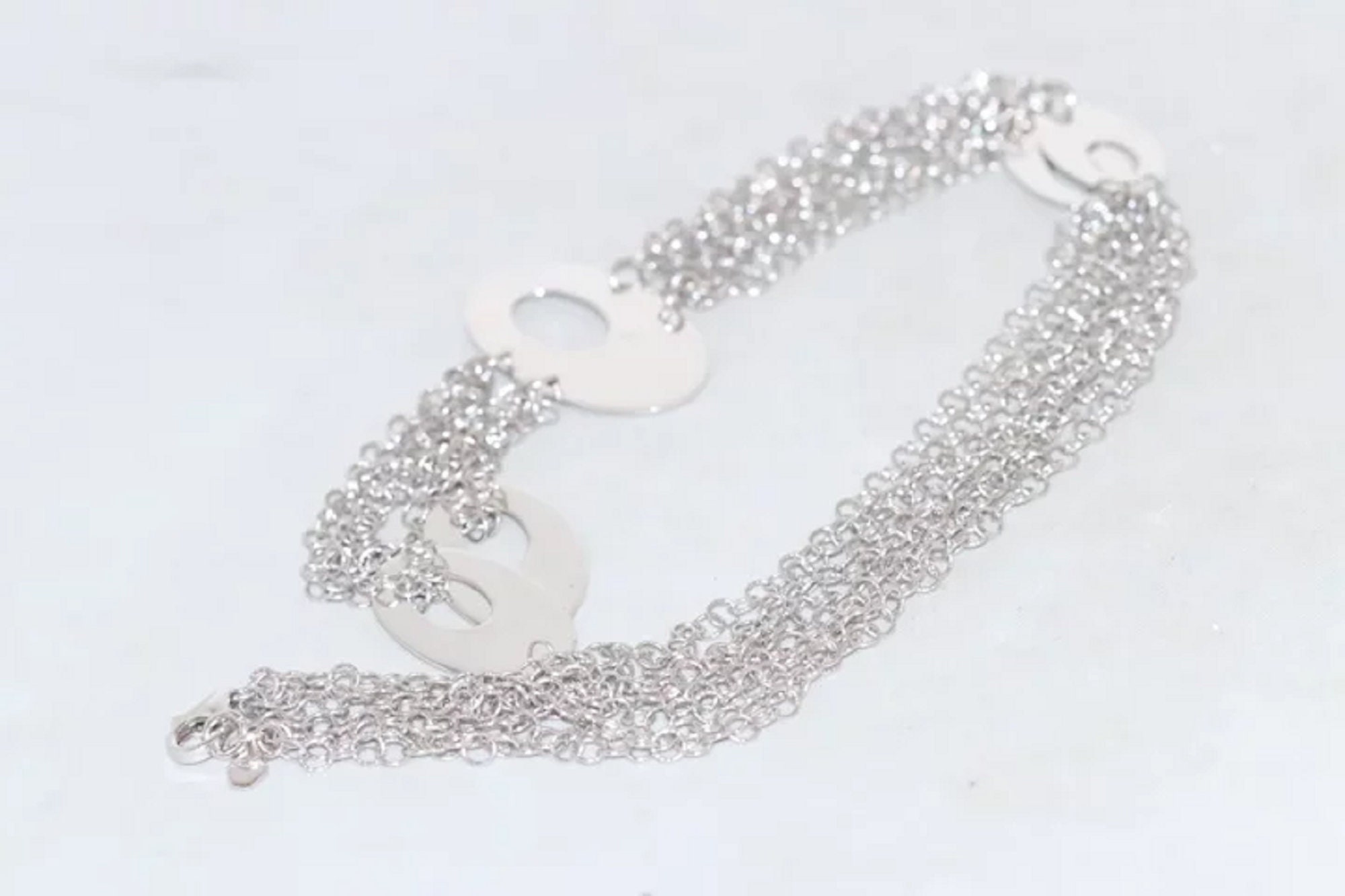 14 KT White Gold Italian Necklace Etsy