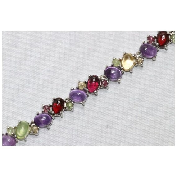 Sterling Silver Multi-Gemstones Bracelet - image 3