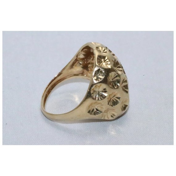 14KT Yellow Gold Diamond Cut Ring - image 3