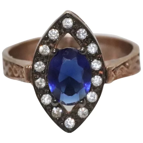 Sterling Silver Sapphire Ring - image 1