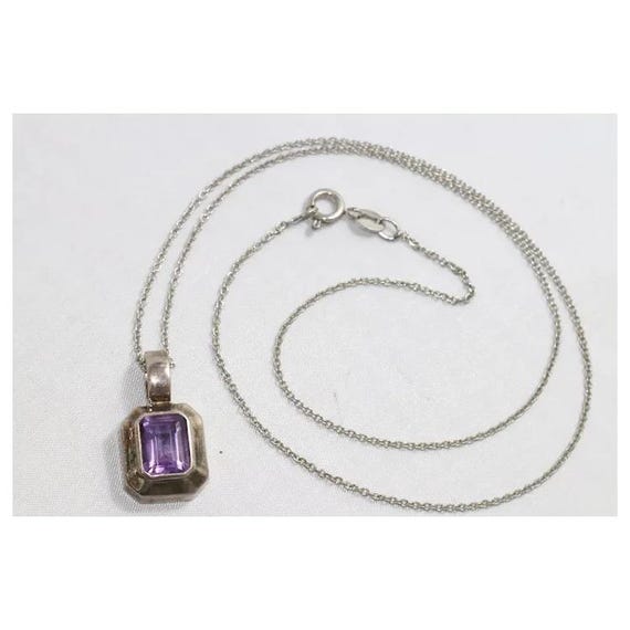 Sterling Silver Amethyst Necklace View 3