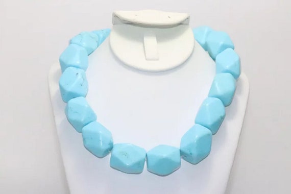 Vintage Turquoise Paste Necklace - image 2