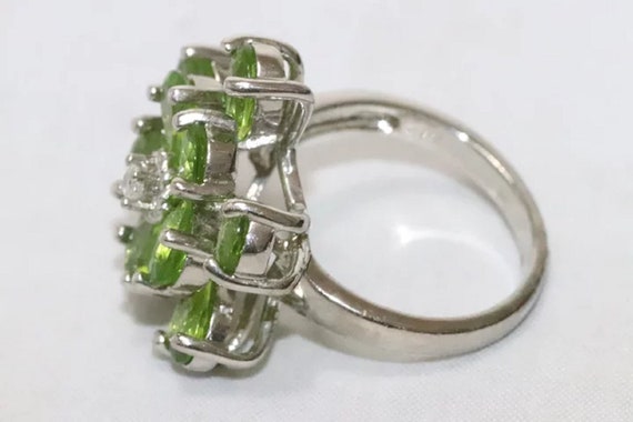 Sterling Silver Peridot Cubic Zirconia Turtle Ring - image 5