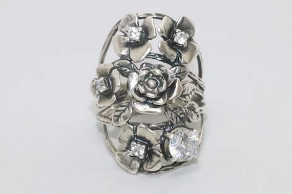 Sterling Silver Cubic Zirconia Ring - image 2