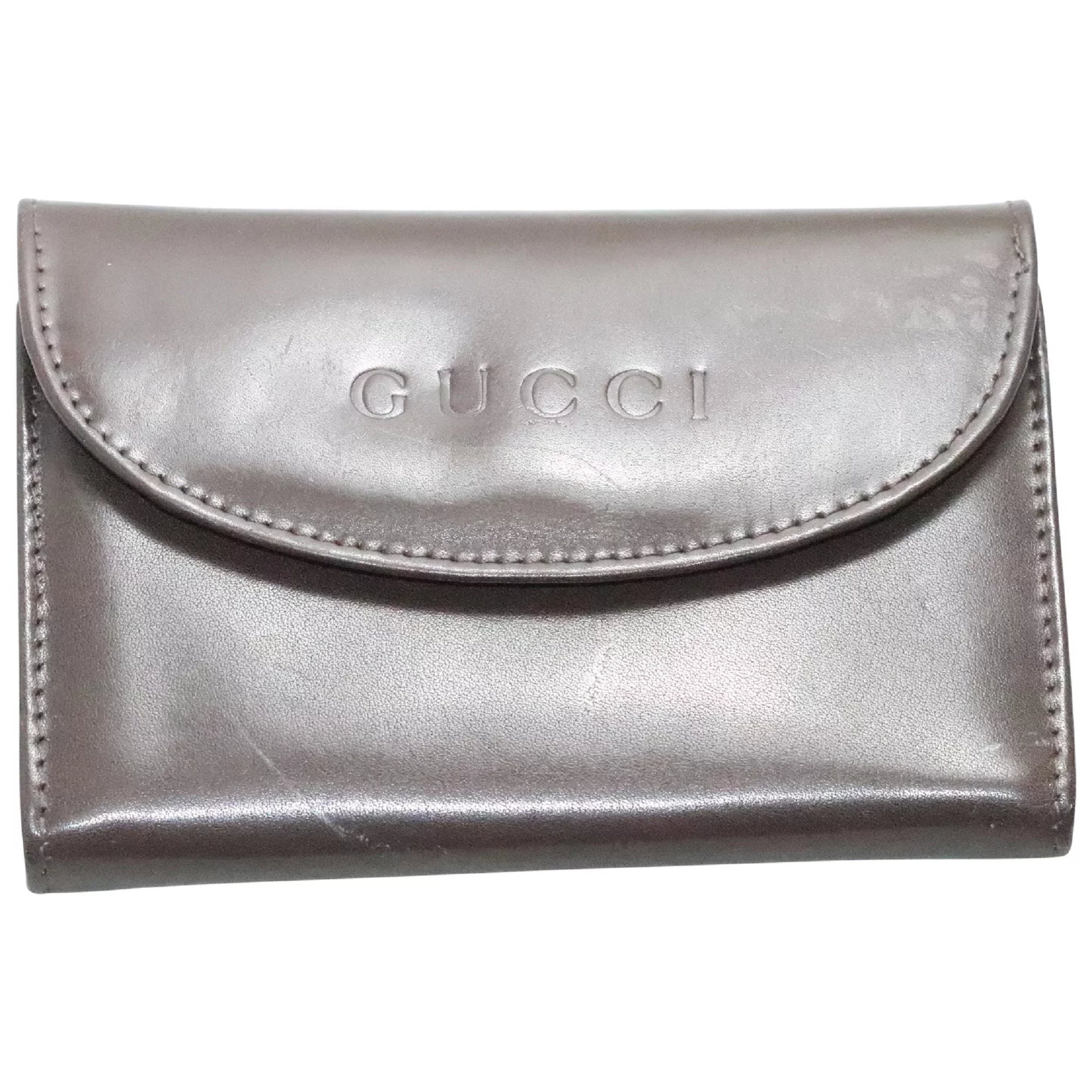 Vintage Gucci Dark Brown Leather Wallet Etsy