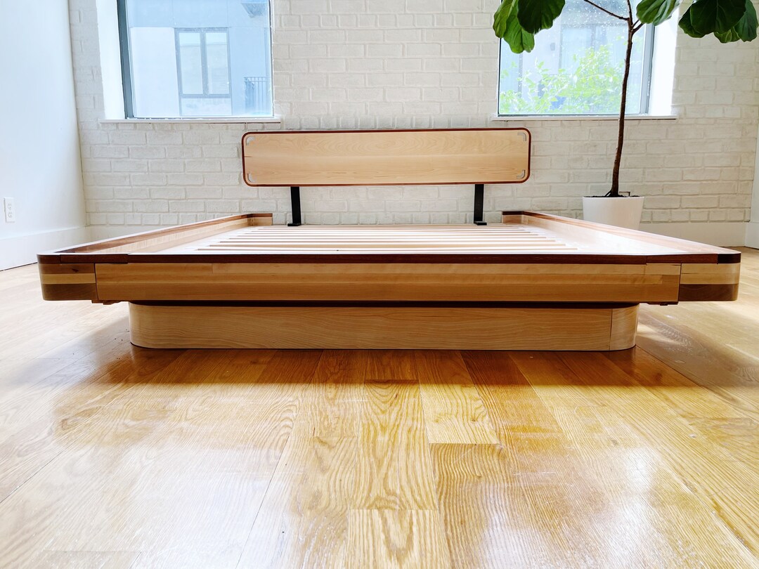 Modern Solid Hardwood Platform Bed - Etsy