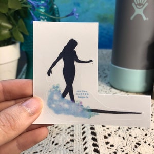Surfer Girl Walking On Water Sticker
