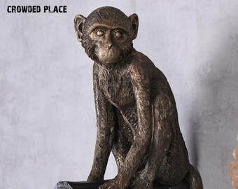 Escultura de mono de resina: decoración de pared de animales (55 cm)