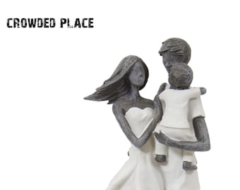 Figura familiar: escultura moderna de poliresina, regalo de decoración para el hogar