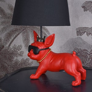 Beeld gouden Bulldog met lamp polyester Bulldog beelden