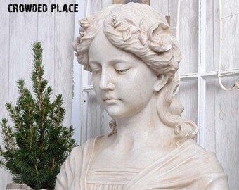 Bust of Woman Art Nouveau Sculpture 22, Bust Head and Shoulders of Young  Woman, Female Bust Statue, Women Girl Concrete Home Ornament 
