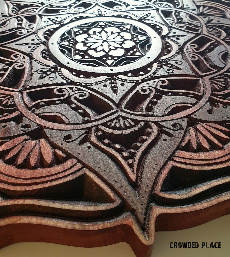 Wood carving wall decor bedroom 3d wall art Gift for husband Handmade relief home decor wall art Mandala wall art Boho art 3d relief