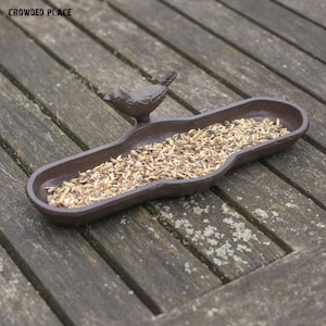 Cast Iron bird feeder, Garden feeder for birds, Outdoor gift vintage style,  Rustic wall garden decor, Bird bath, Wrought iron wall mounted