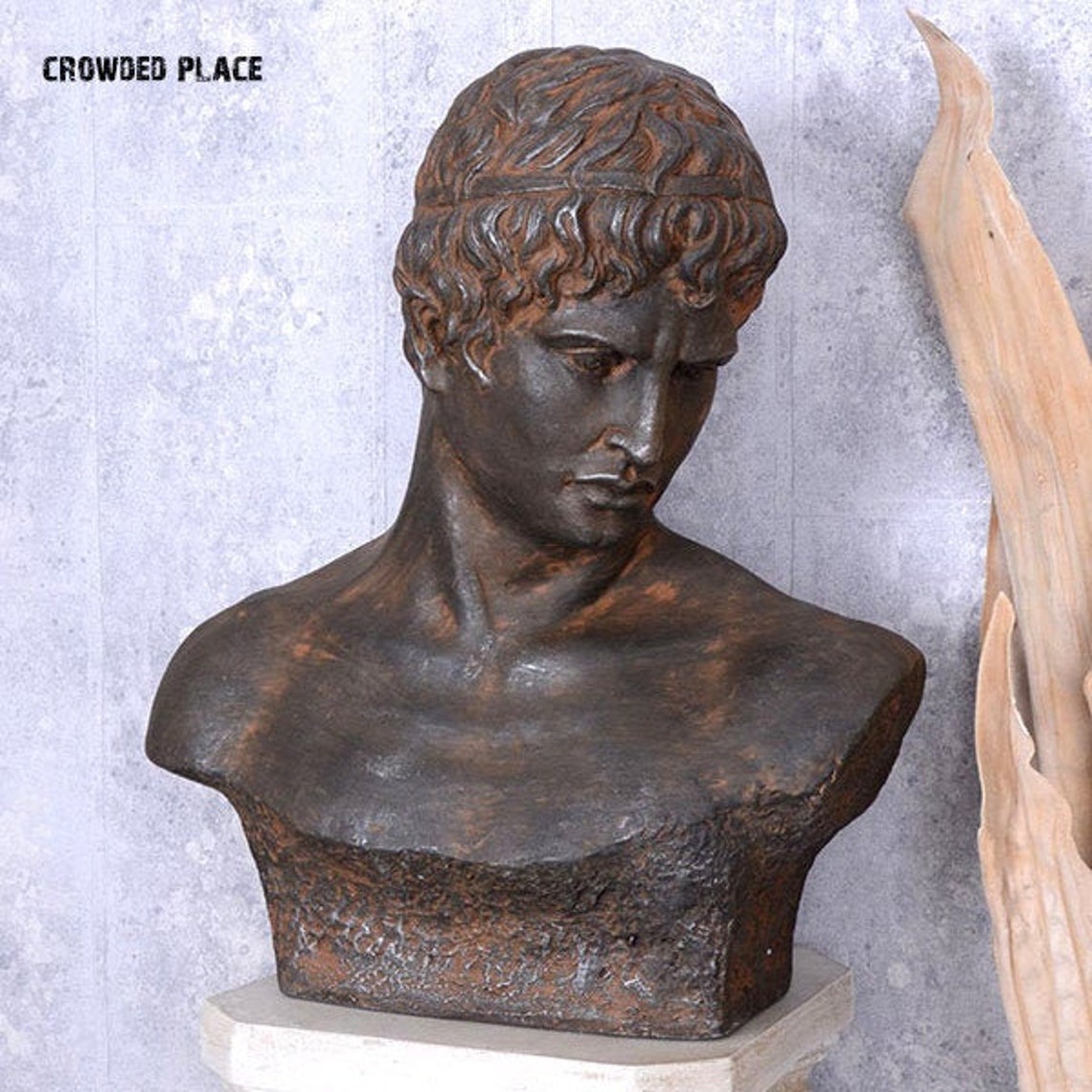 Bust statue of young man Greek statue Garden statue decor Etsy