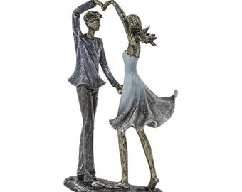 Beloved couple figurine 10" inch, Best gift for Husband Wife Lovers, Couple in love with a heart, Valentine gift for her, Lovers statuette