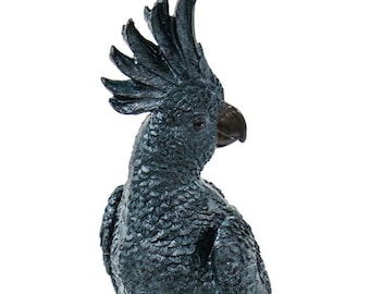 Resin Parrot Statue: Perched Bird Figurine, Home Decor (21.85" Tall)