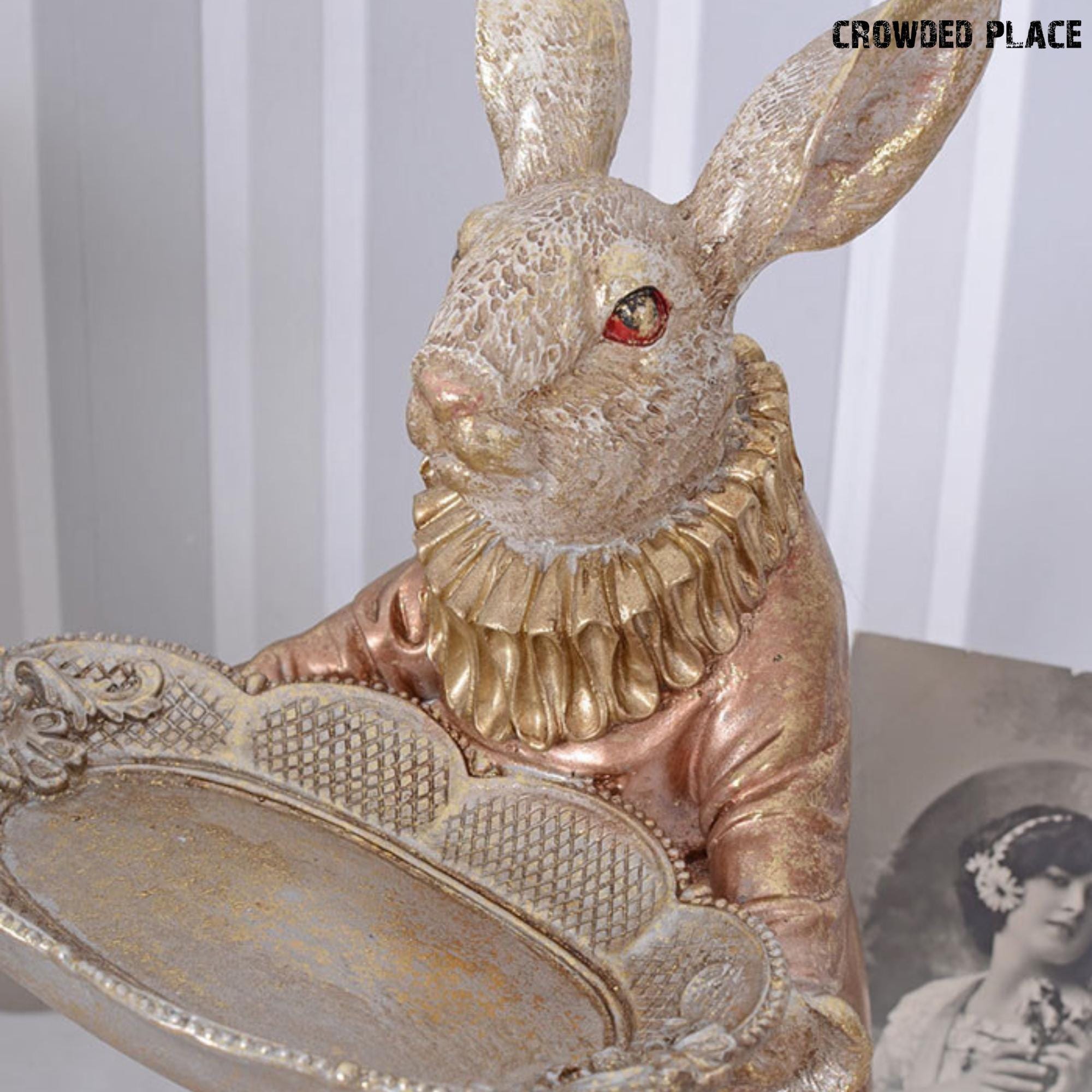 Victorian Rabbit Butler Statue: Whimsical Home Decor Tray - Etsy