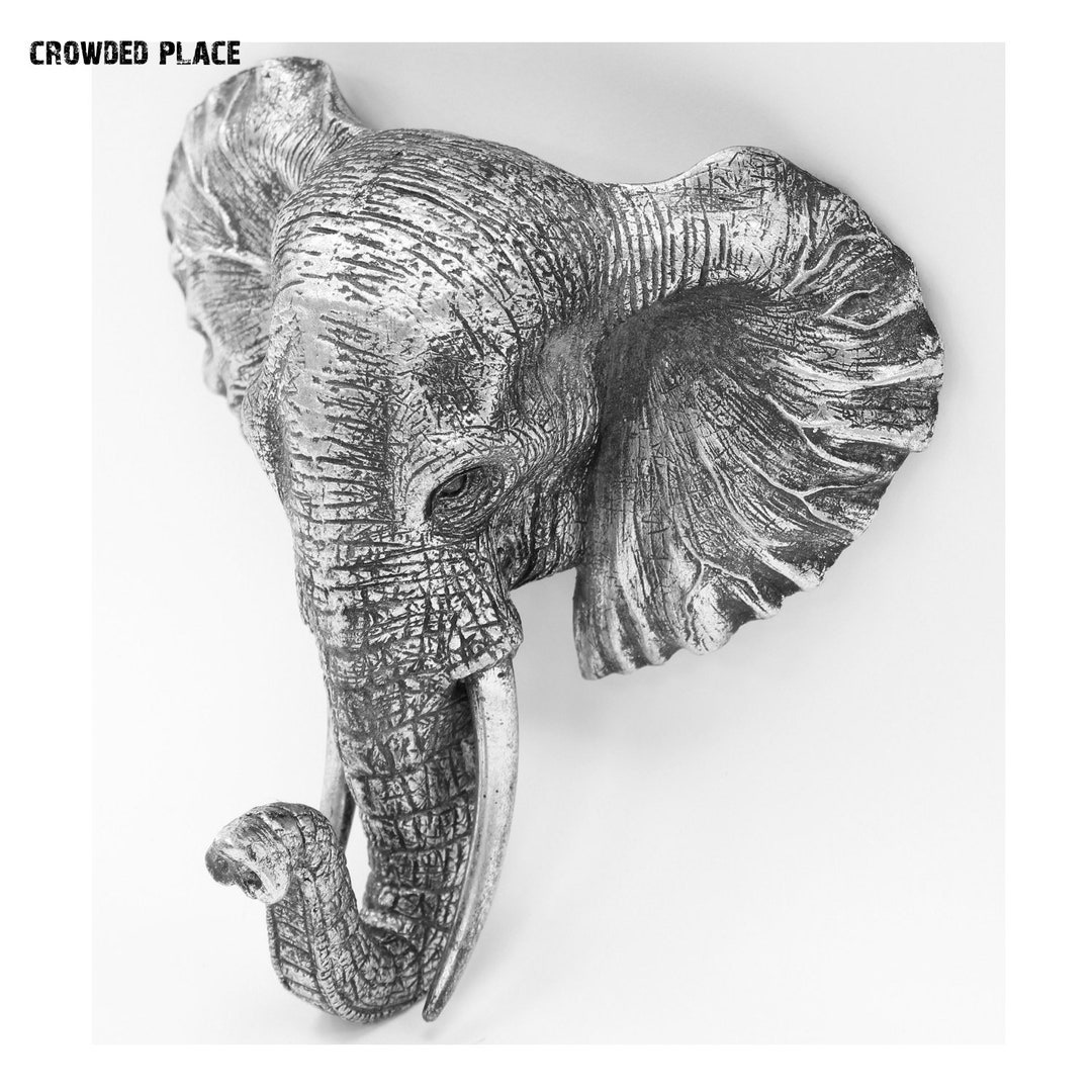 Elephant Head Wall Mounted, Animal Sculpture,elephant Head Wall Decor
