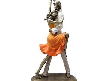Dansend paar beeldje elegante tango liefhebbers standbeeld romantische dans sculptuur woondecoratie cadeau