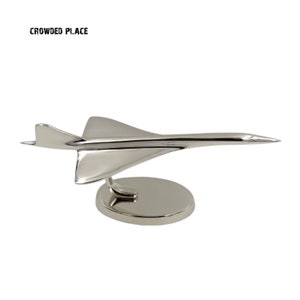 Model of the Concorde plane, Concorde statuette, Aluminum Concorde turbojet passenger plane, Silver elegant statuette, Gift Idea for Him
