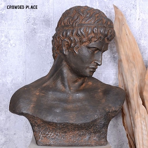 Statue buste de jeune homme, statue grecque, décoration de statue de jardin, tête de buste grecque romaine, décoration de maison de figure de buste, sculpture de visage, torse masculin