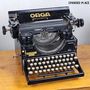 Vintage Typewriter ORGA 1934, Retro Typewriter, Collector Desk Typewriter, Unique old model for writers, Antique typewriter for home