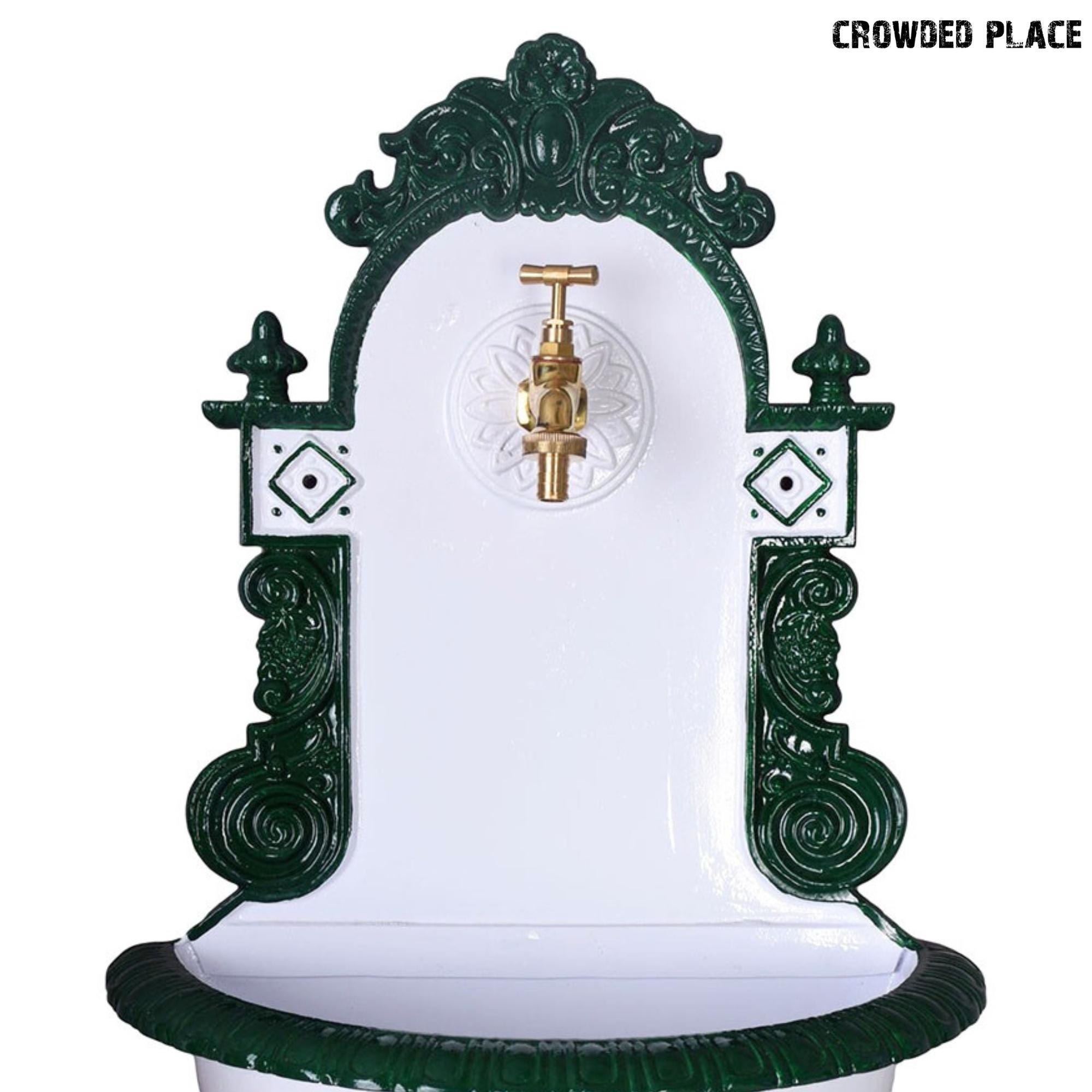 Fontaine Murale Antique Style Campagne - Vert Métal, Lavabo Jardin - Palazzo INT