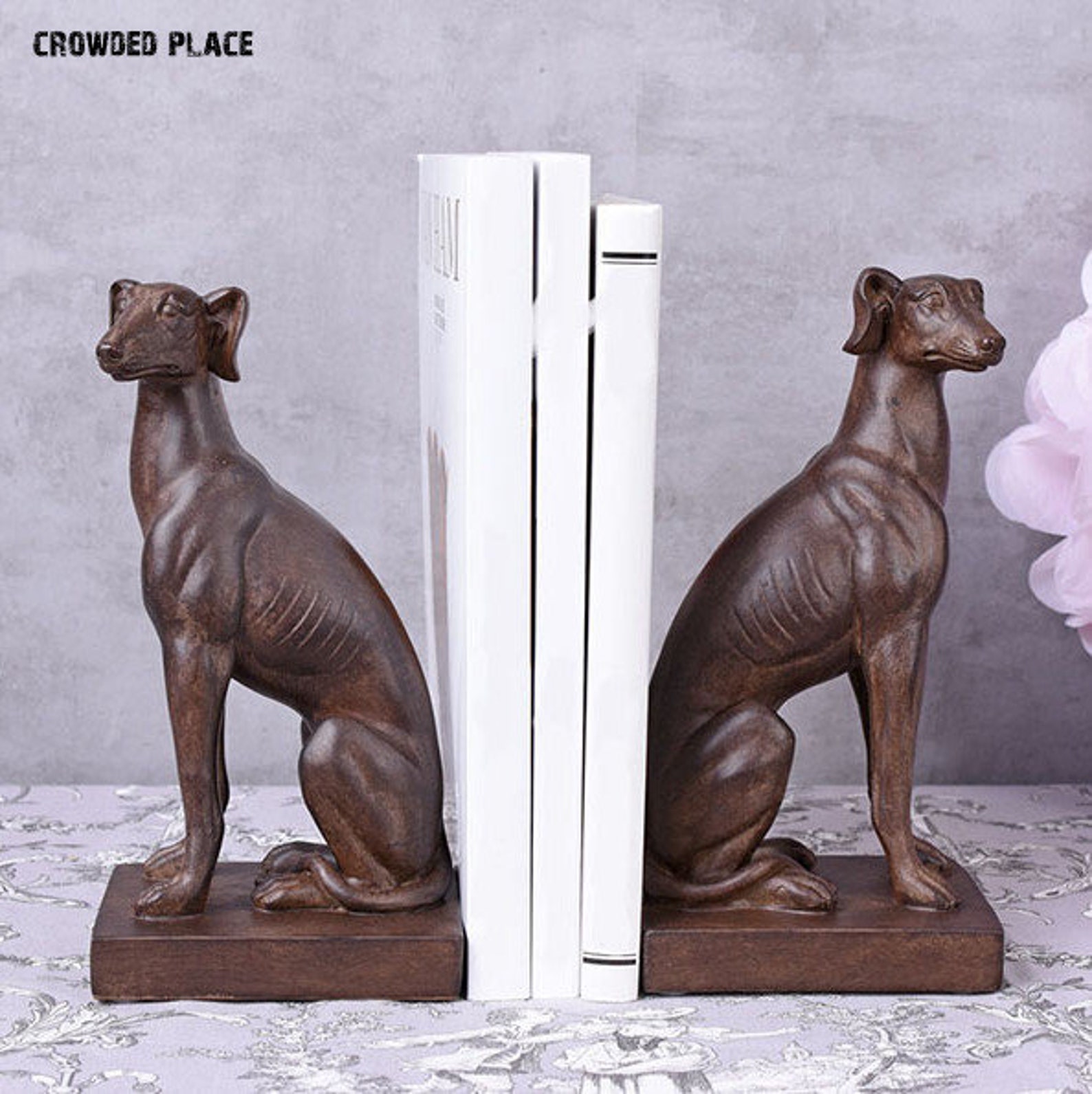 A Pair of Greyhound Bookends Vintage Bog Bookends in Art Deco Etsy