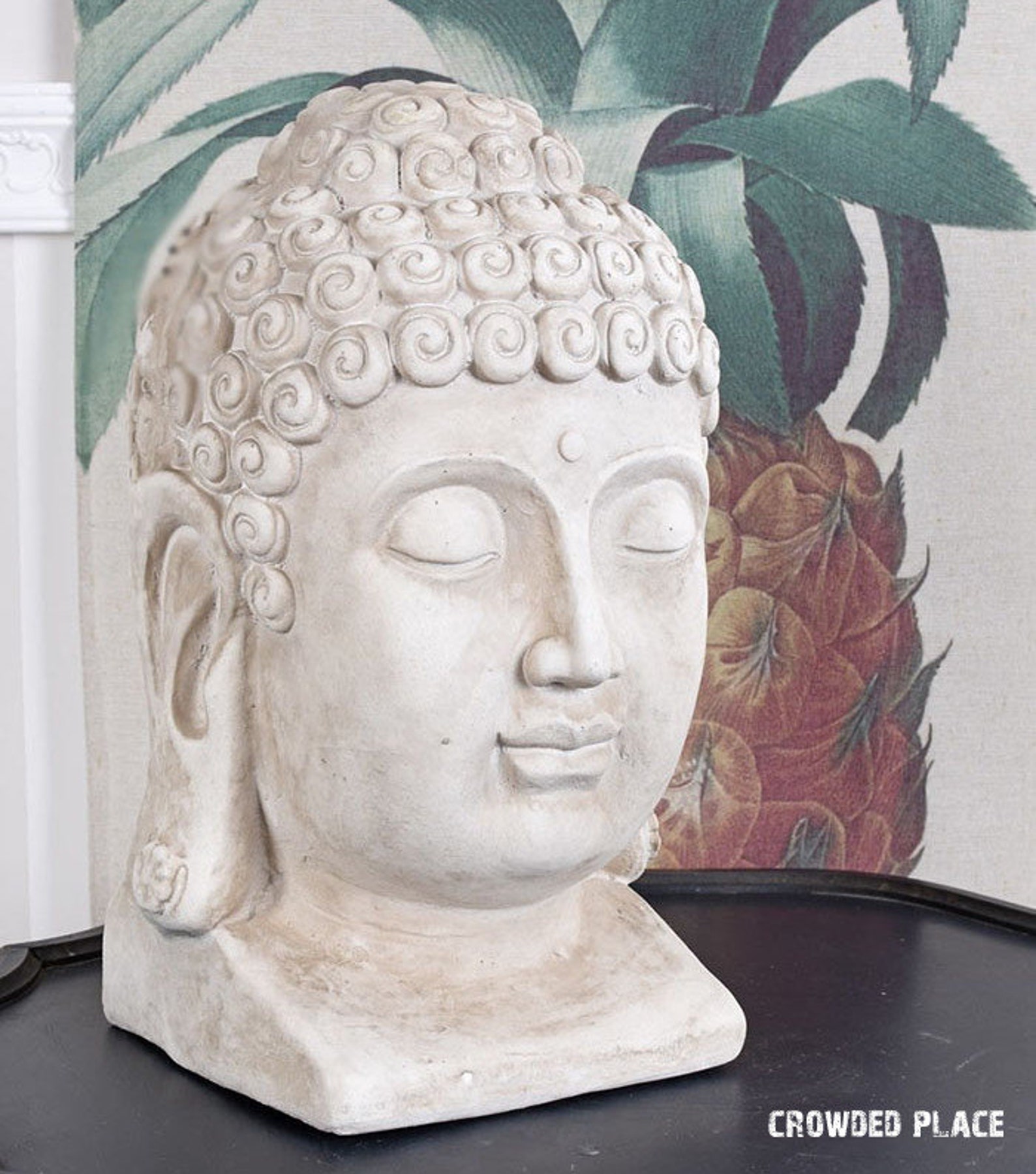 White Buddha Statue 15 Decorative Home Figurine Etsy