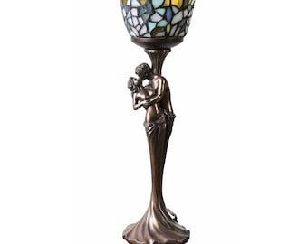 Lampe de table stylisée art nouveau, lampe avec figurine d'amoureux, lampe sculpture, lampe de table de chevet, lampe de chevet, lampe art déco, lampe avec couple