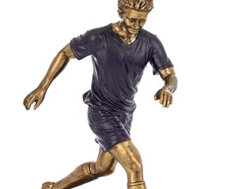 Voetbalspeler beeldje, sportdecoratie cadeau voor coach, atleet, jongenskamer