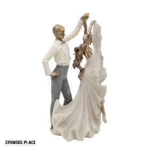 Dancing couple figurine, Romantic sculpture, Gift for couple, Wedding anniversary gift, Dancer couple statue, Desk accessories, Office decor