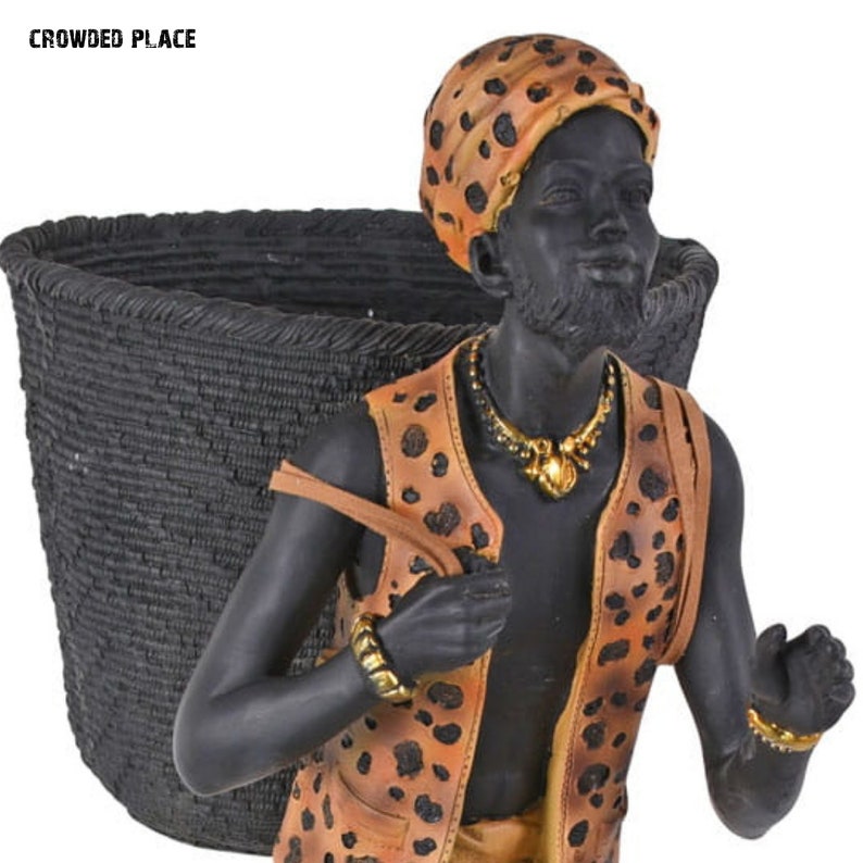 Black Man With Fruit Basket Colonial Statue Black Man Etsy