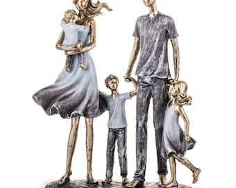 Family Figurine: Polyresin Sculpture, Modern Home Decor