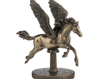 Bronze Pegasus Figur: Griechische Mythologie Statue, Elegante Wohnkultur