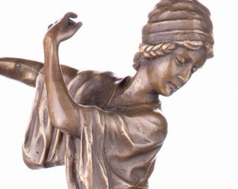 Sculpture en bronze de danseuse 16" sur socle en marbre, figurine de danseuse art déco, statuette parfaite de danseuse de ballet, statue de danseuse