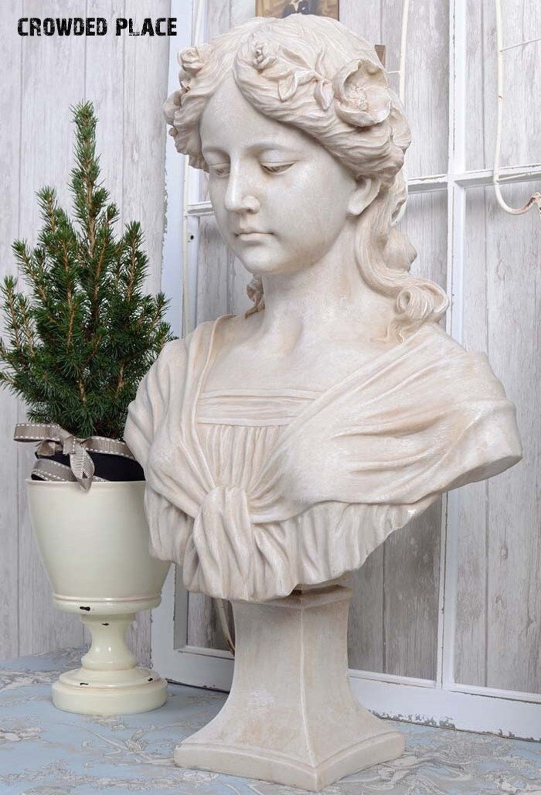 Bust of Woman Art Nouveau Sculpture 22, Bust Head and Shoulders of